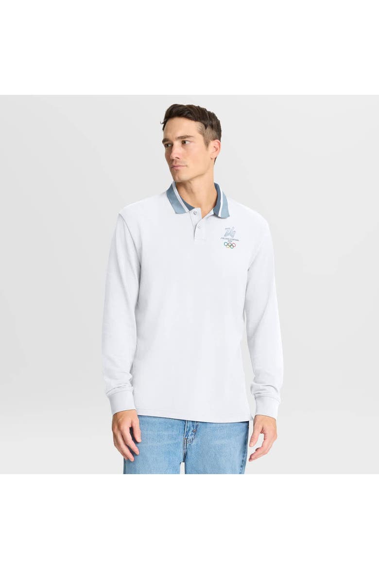Men's Fanatics White Milano Cortina 2026 Winter Olympics Tipped Long Sleeve Polo, Main, color, White