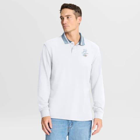 Men's Fanatics White Milano Cortina 2026 Winter Olympics Tipped Long Sleeve Polo