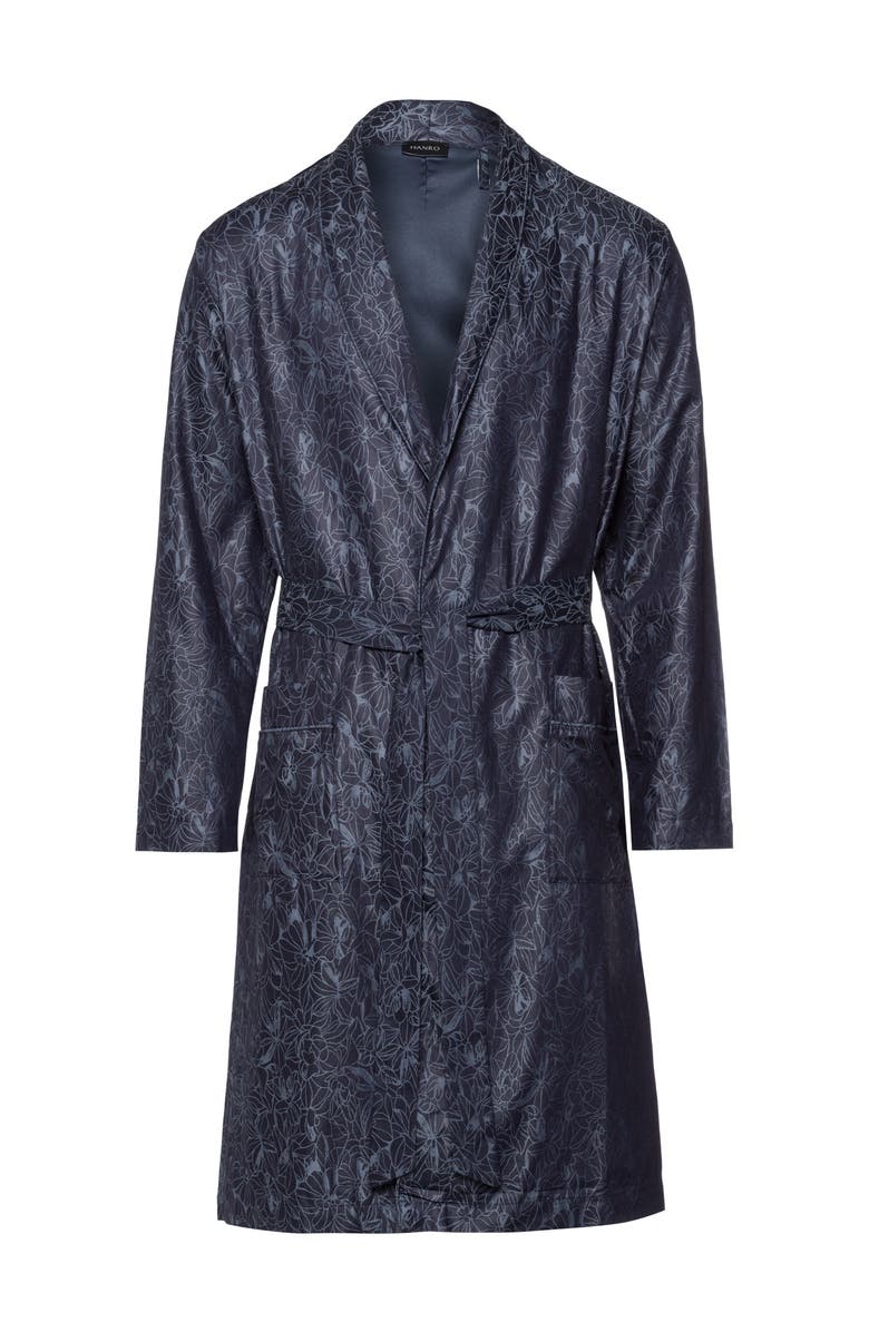 Hanro Selection Satin Cotton Robe, Main, color, Nightshade