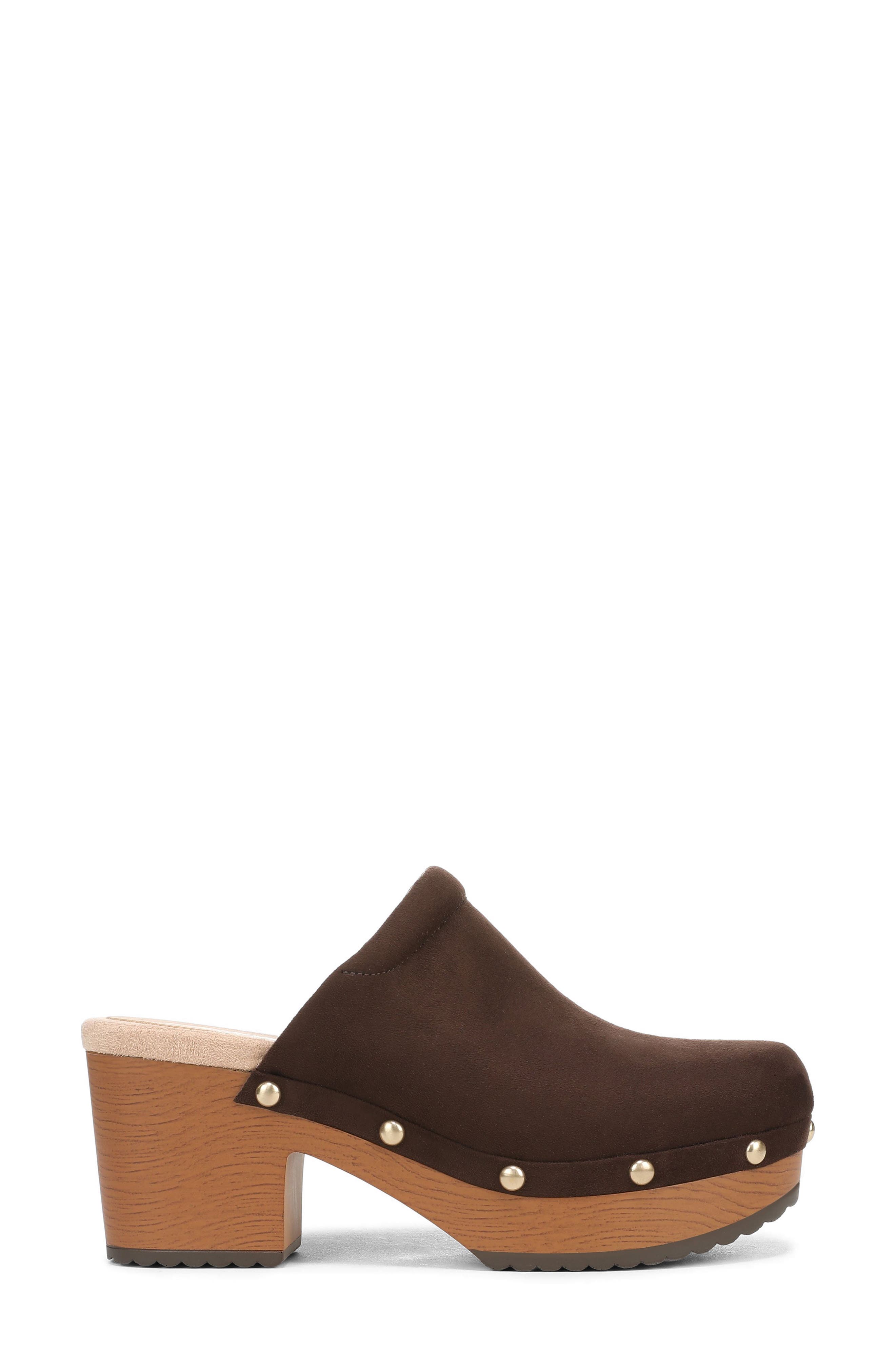 Classic Joy Clog, Alternate, color, DARK UMBER MICROSUEDE