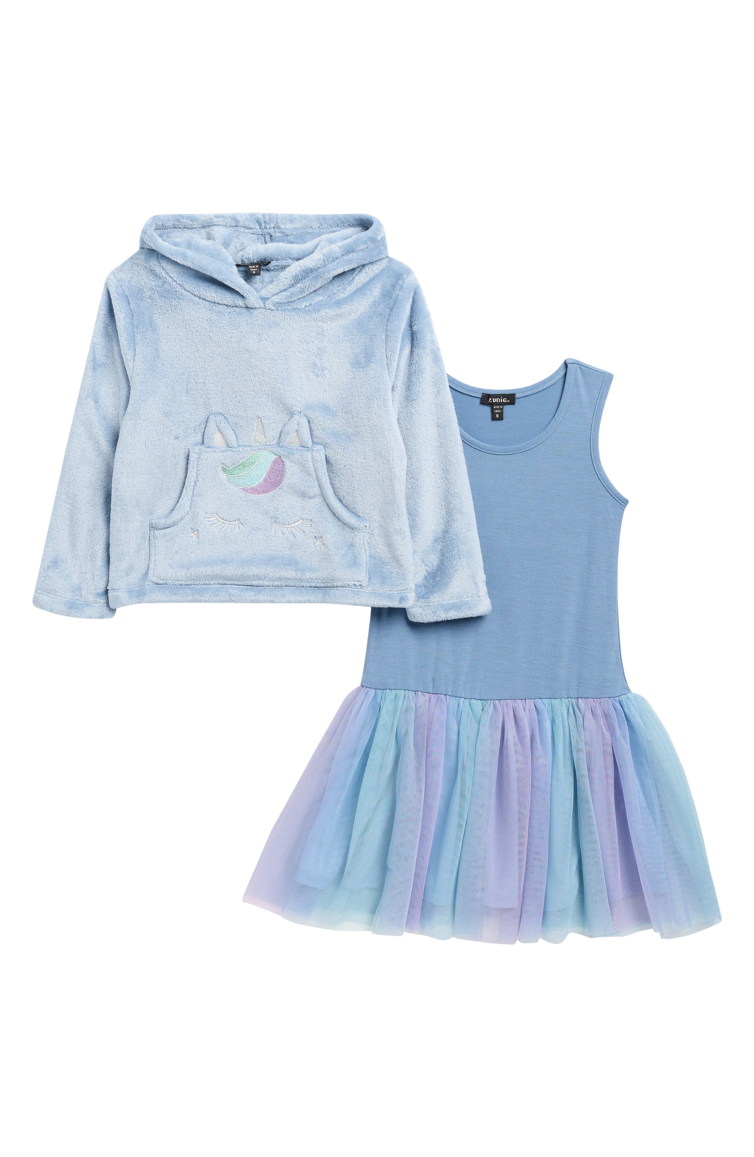 Zunie Kids' Tutu Dress & Fleece Hoodie Set