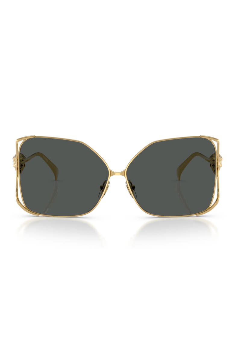62mm Oversize Square Sunglasses, Main, color, GOLD / DARK GREY