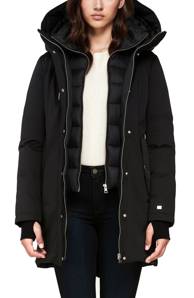 Soia & Kyo Belina Water Repellent Down Coat with Bib, Main, color, 