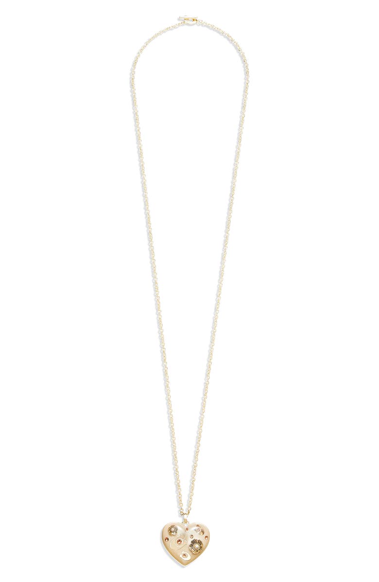 COACH Heart Pendant Necklace, Alternate, color, 