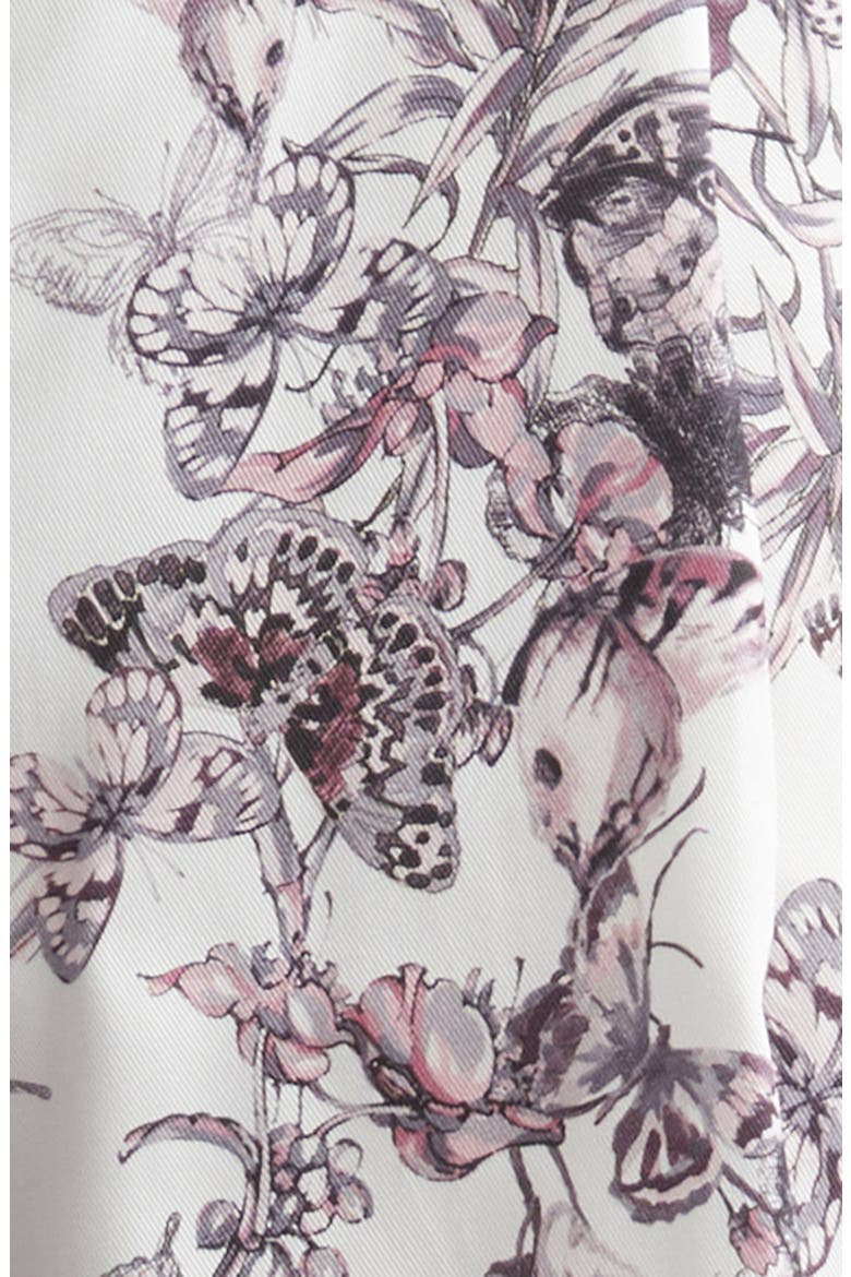 Sylie Butterfly Print Shorts, Alternate, color, VINTAGE WHITE WATERCOLOR BFLY