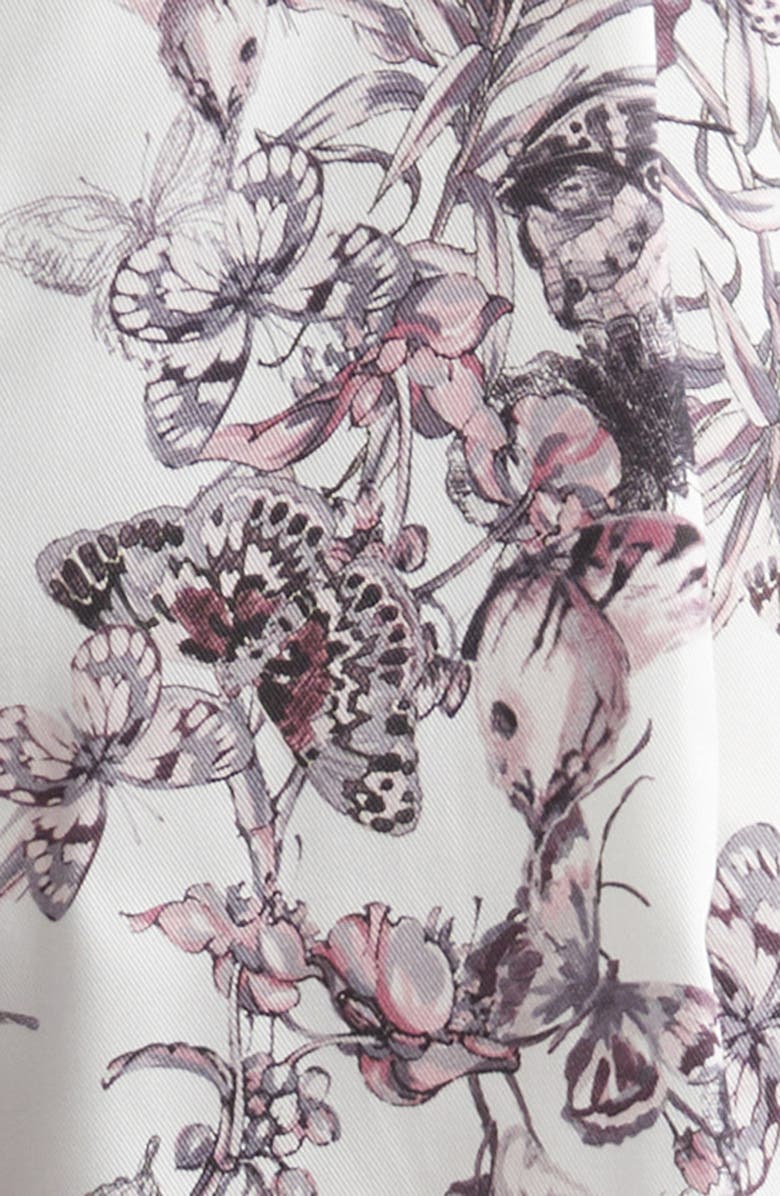 L'AGENCE Sylie Butterfly Print Shorts, Alternate, color, Vintage White Watercolor Bfly