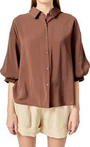 English Factory Balloon Sleeve Button-Up Shirt