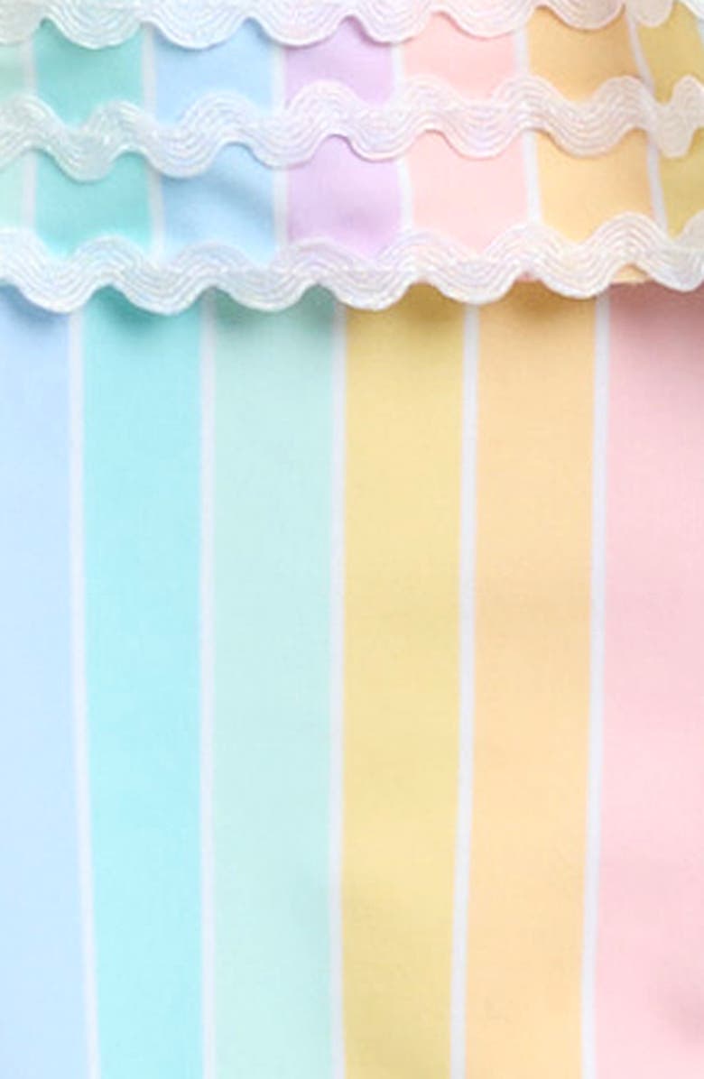 Little Me MULTI STRIPE SWIMSUIT, Alternate, color, Pink Multi