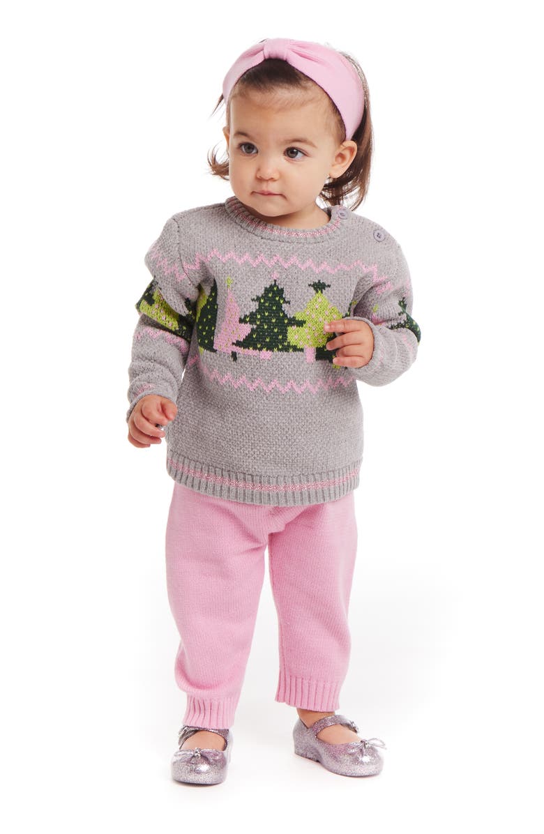 Andy & Evan Chenille Headband, Sweater & Leggings Set, Alternate, color, 