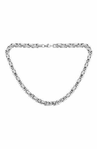 BLING JEWELRY Men's Mechanic Byzantine Chain Necklace