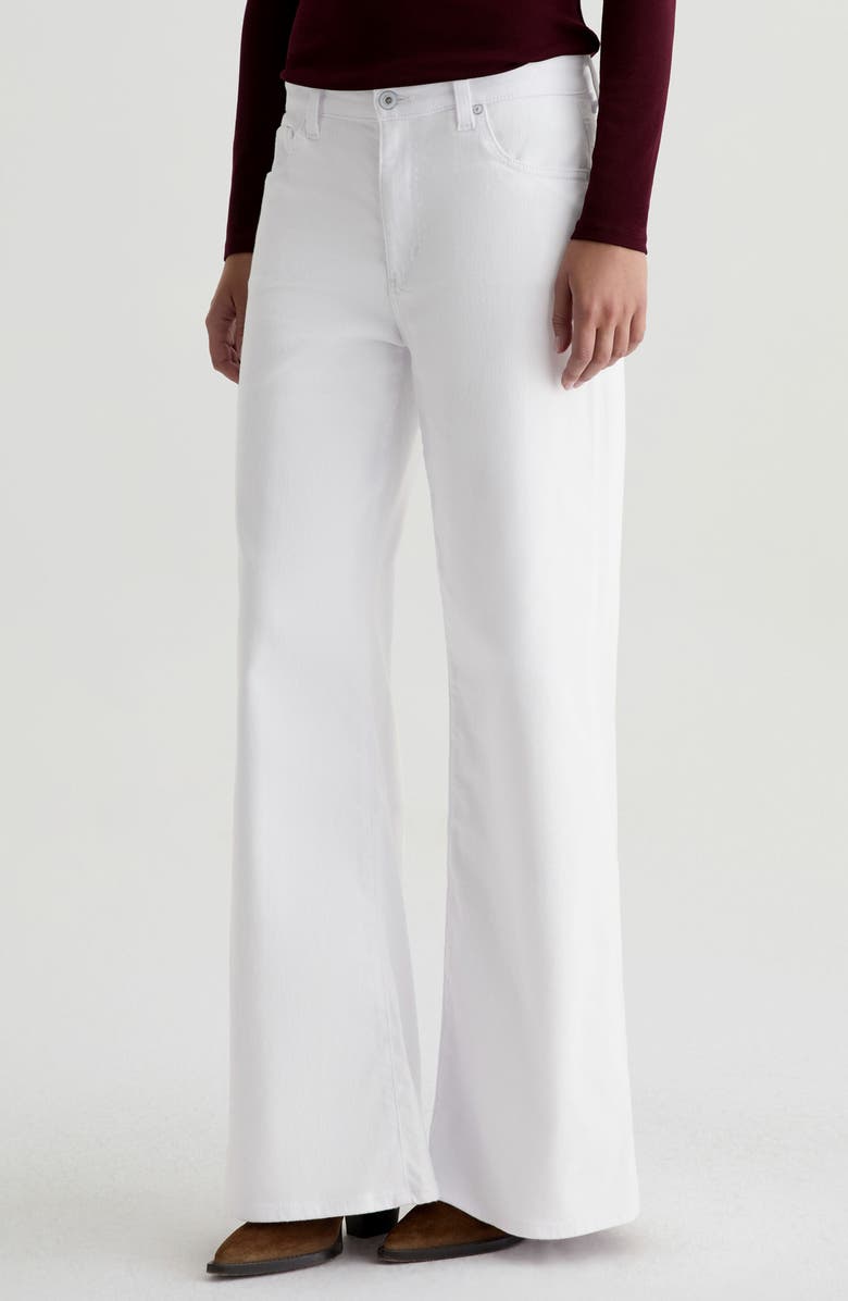 AG Saige Wide Leg Jeans, Alternate, color, Gallery White
