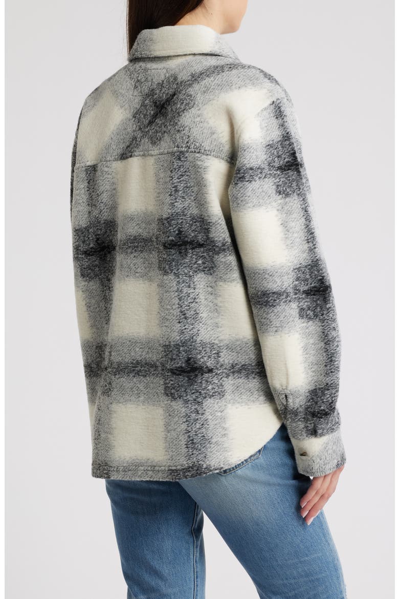 Plaid Fleece Shacket, Alternate, color, CREAM BLK CO PL2275