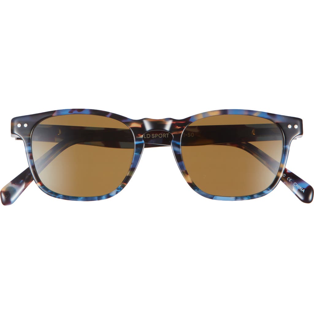 Eyebobs Old Sport 47mm Polarized Square Sunglasses In Blue Tortoise Stripe