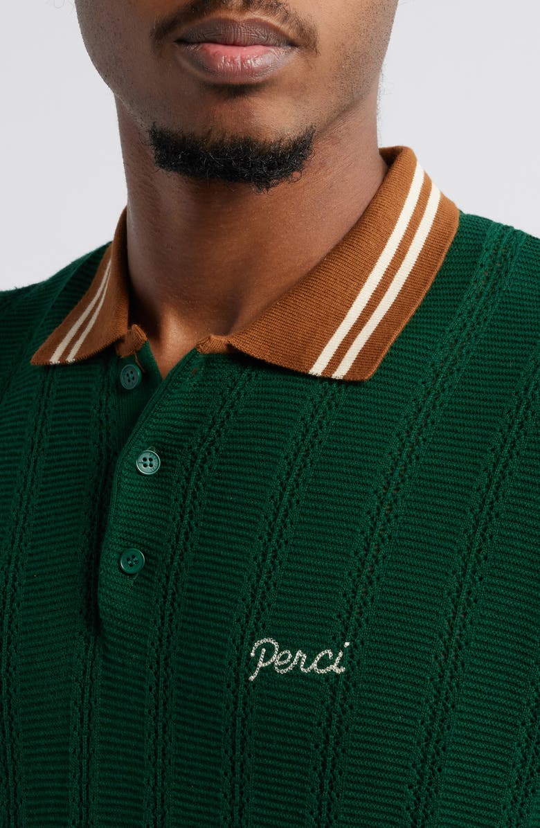 Percival Tipped Cotton Polo, Alternate, color, Forest
