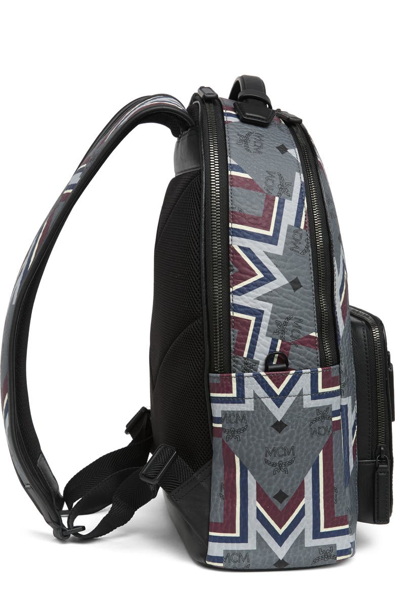 MCM Medium Stark Visetos Leather Backpack, Alternate, color,