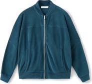 MANGO Cotton Blend Terry Bomber Jacket