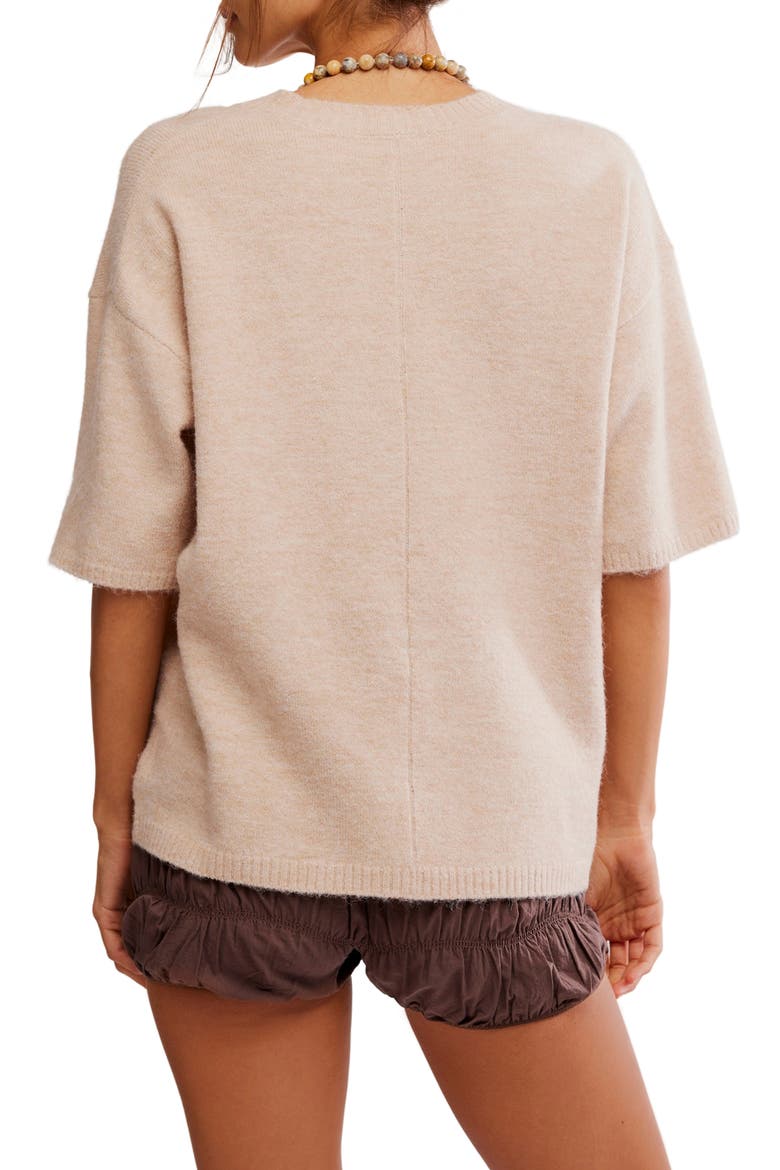 Margot Oversize Short Sleeve Sweater, Alternate, color, PEARL MELANGE
