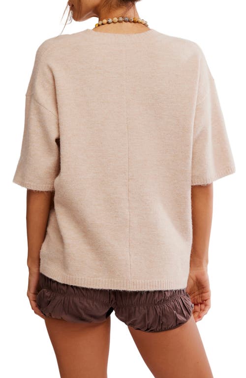 Free People Margot Oversize Short Sleeve Sweater In Animal Print
