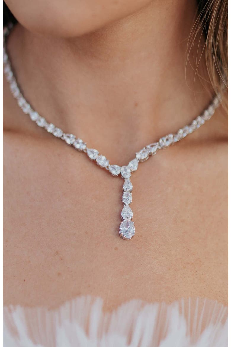 Gravity Crystal Necklace, Alternate, color, Silver