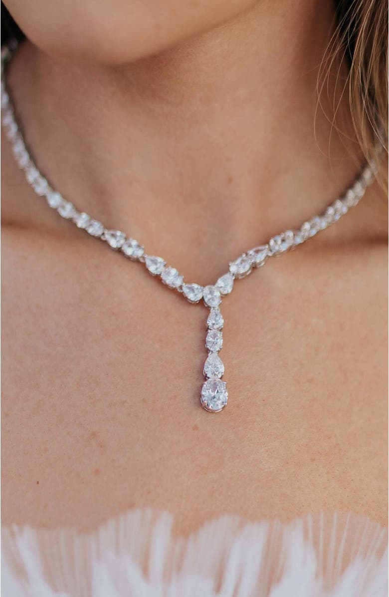 Untamed Petals Gravity Crystal Necklace, Alternate, color, Silver