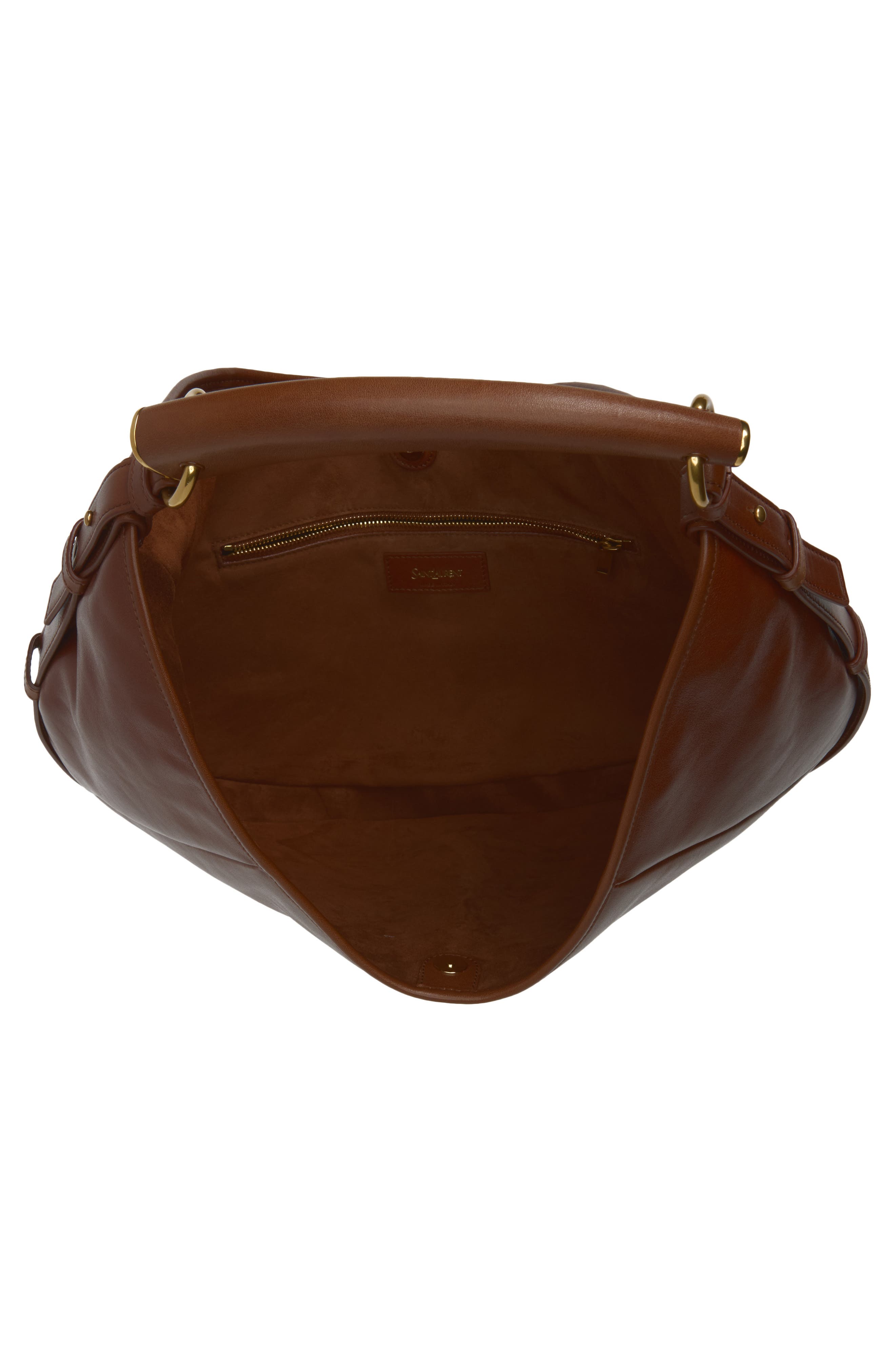Medium Mombasa Leather Hobo Bag, Alternate, color, BURNT BREAD