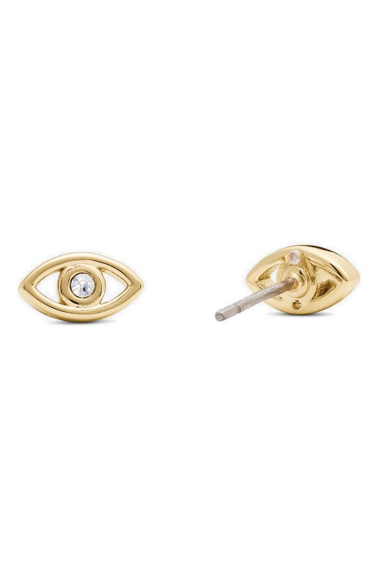 you're a gem evil eye stud earrings, Alternate, color, GOLD