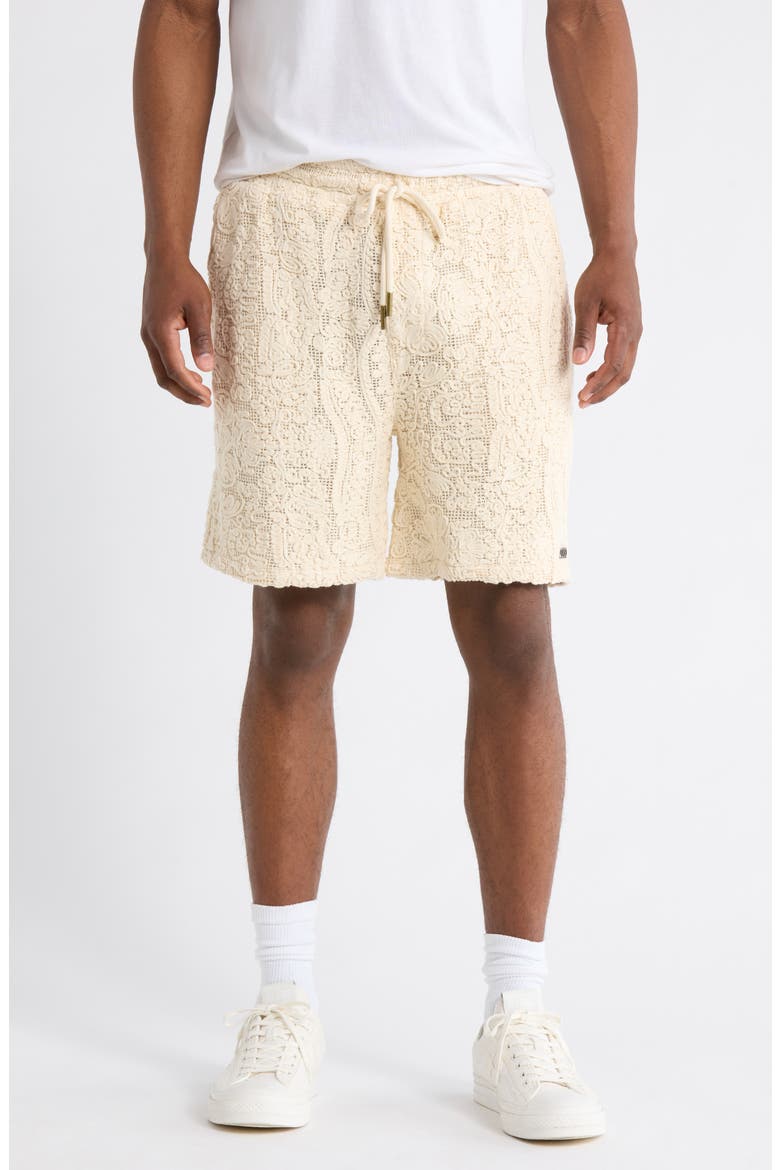 Mind Maze Lace Knit Shorts, Main, color, NATURAL