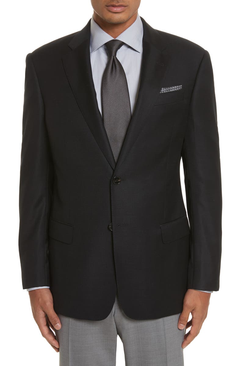 Armani Collezioni G-Line Trim Fit Wool Blazer, Main, color, 