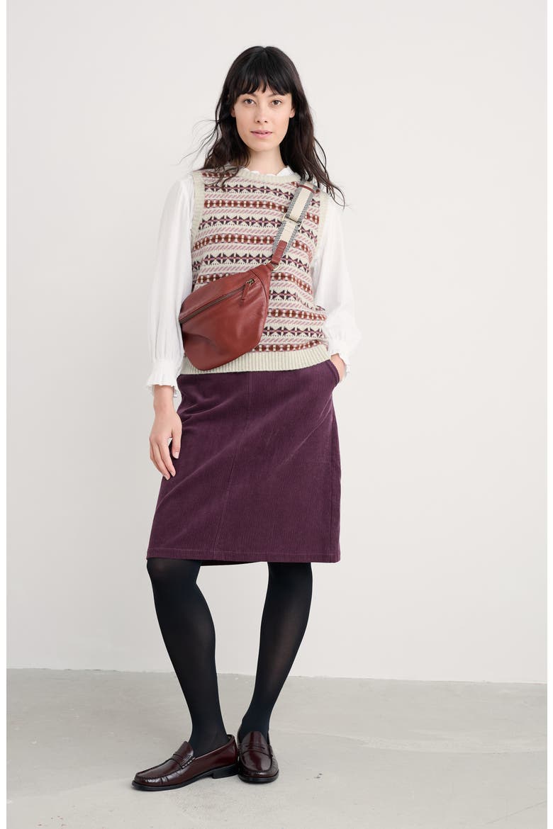 Dovetail Organic Cotton Corduroy Skirt, Alternate, color, DARK HELLEBORE