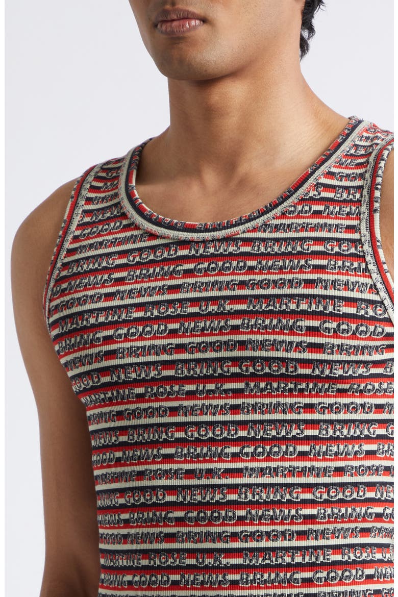 Bring Good News Rib Tank, Alternate, color, RED GREY STRIPE