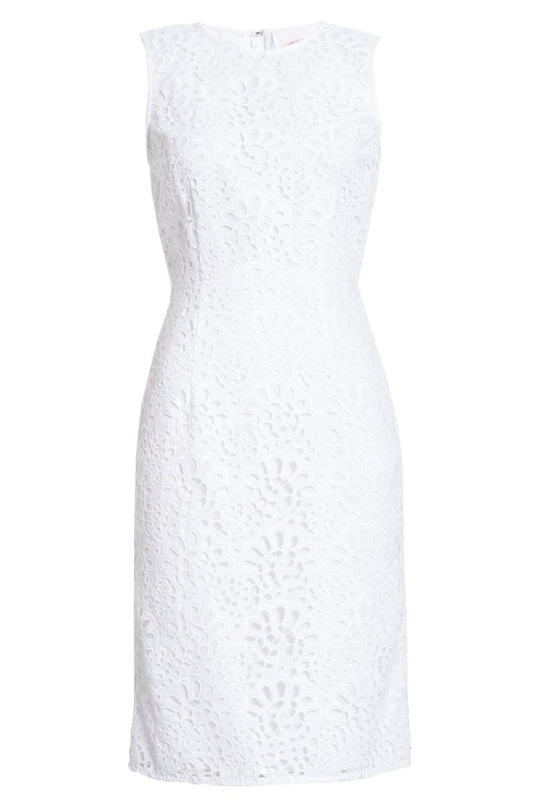 Guipure Lace Sheath Dress, Alternate, color, WHITE