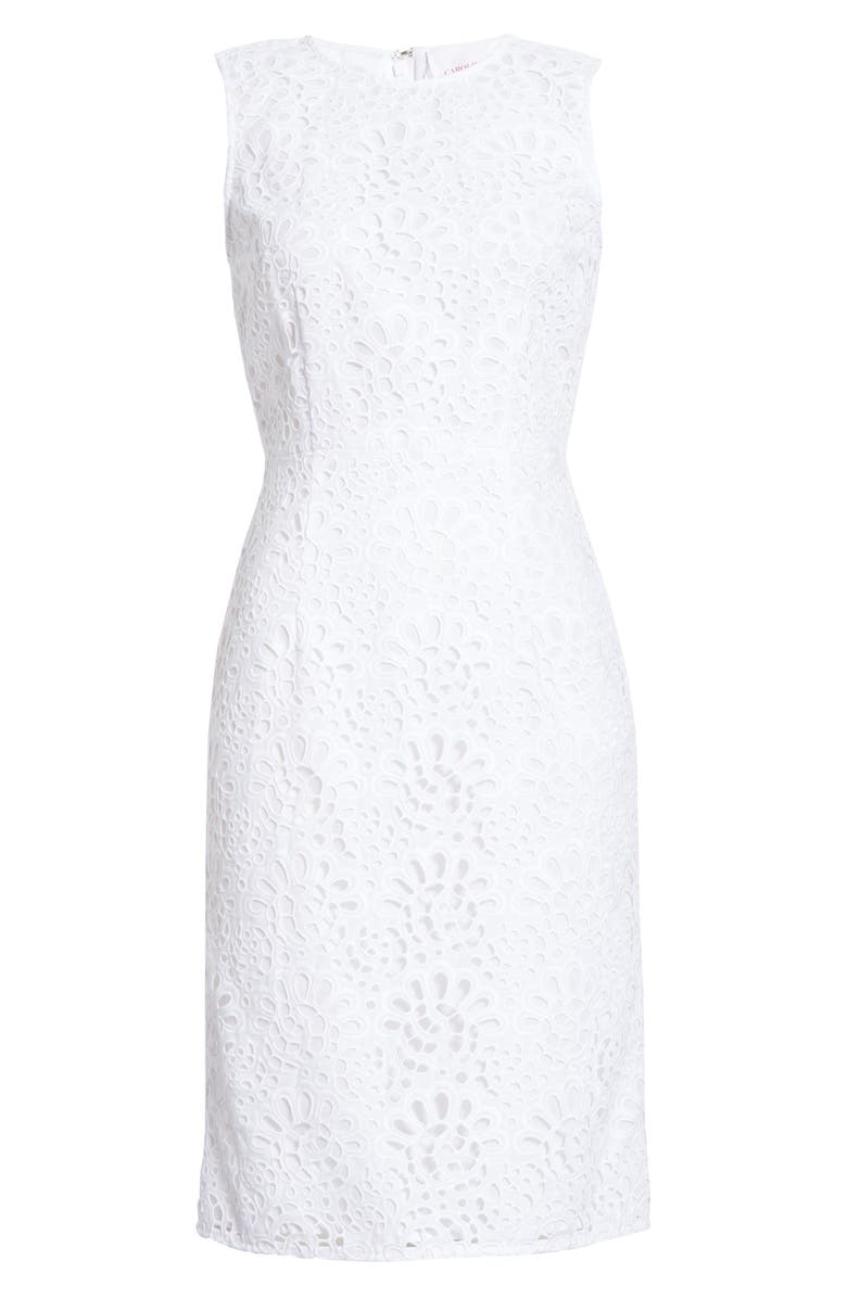 Carolina Herrera Guipure Lace Sheath Dress, Alternate, color,