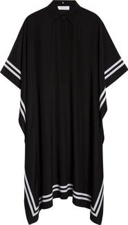 Michael Kors Collection Stripe Border Silk Caftan Shirtdress