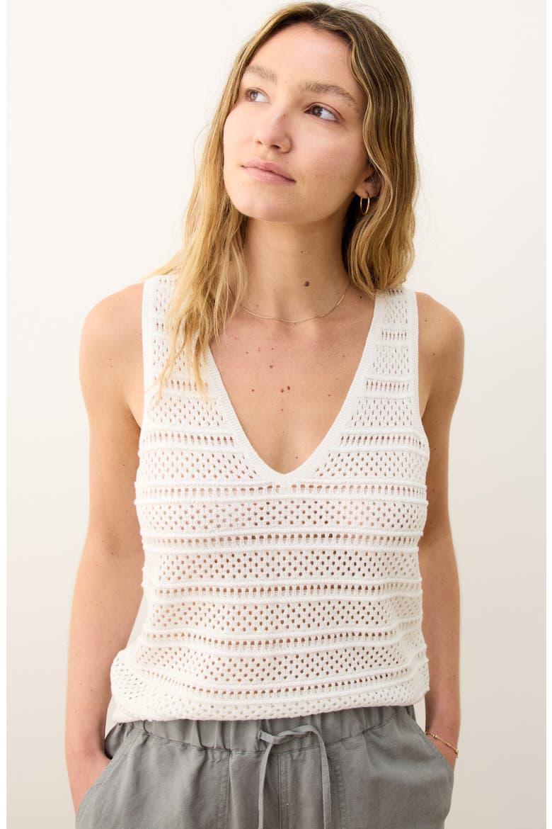 Finley Open Stitch Sweater Tank, Alternate, color, WHITE