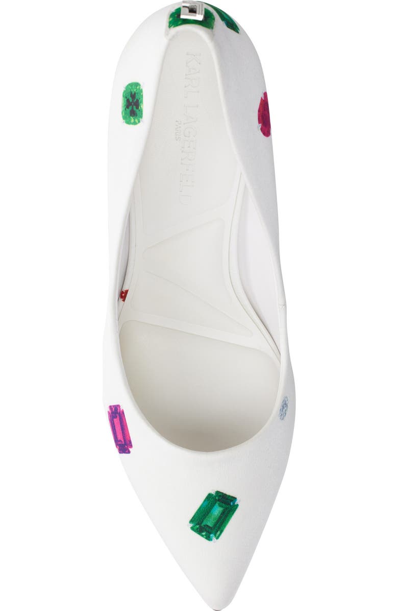 KARL LAGERFELD PARIS Royale Pointed Toe Pump, Alternate, color, White Multi