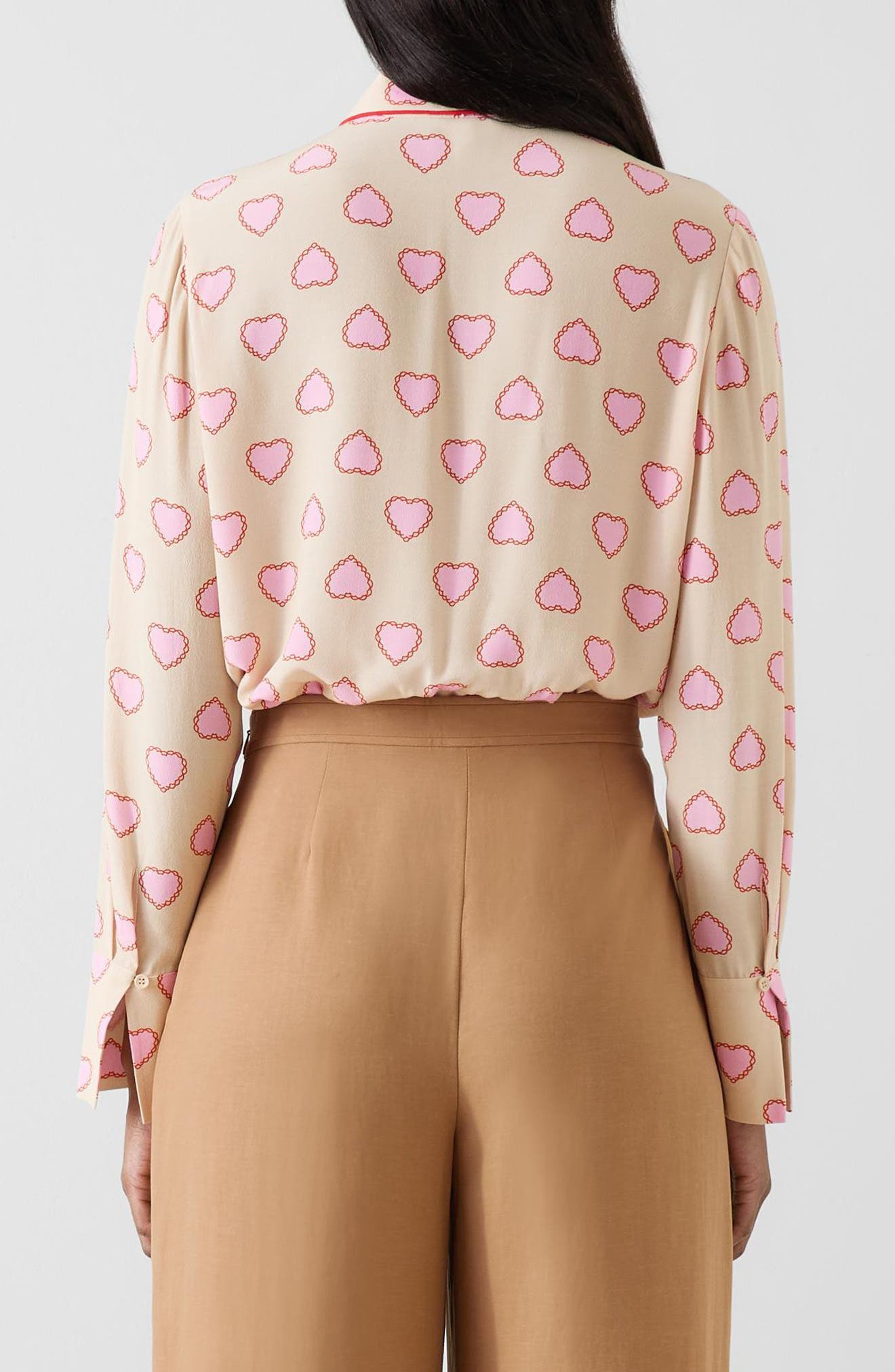 Amore Stitch Tie Neck Button-Up Shirt - image 2
