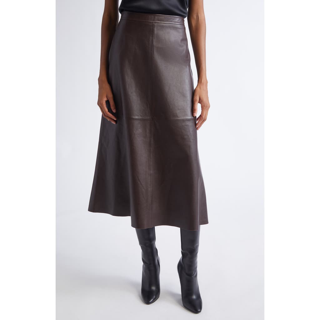 St John St. John Soft Luxe Napa Leather A-line Midi Skirt In Multi