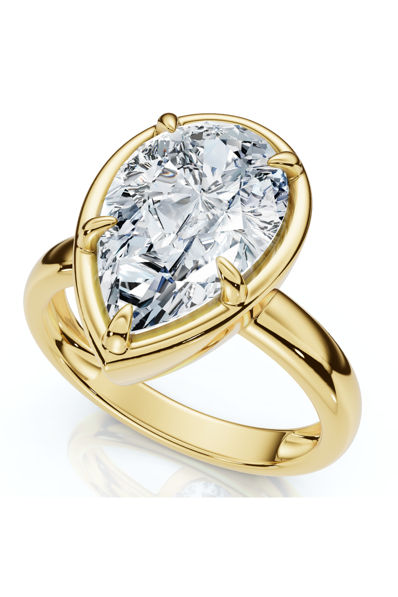 Certified 3Ct Pear Alissa Engagement Solitaire Ring 14k, Main, color, 14k Yellow Gold