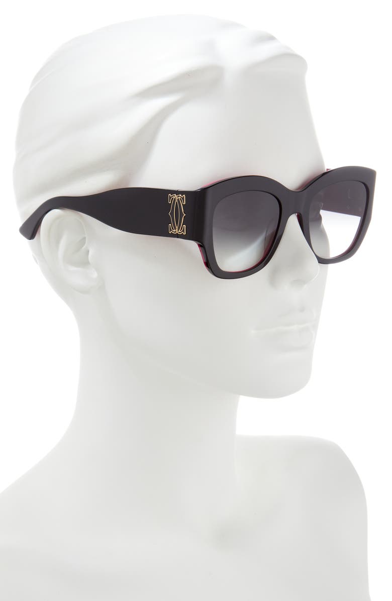 Cartier 52mm Gradient Cat Eye Sunglasses, Alternate, color, 