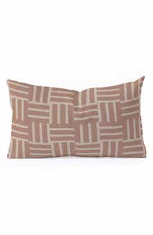 Earthy Mocha Tile Print Oblong Throw Pillow