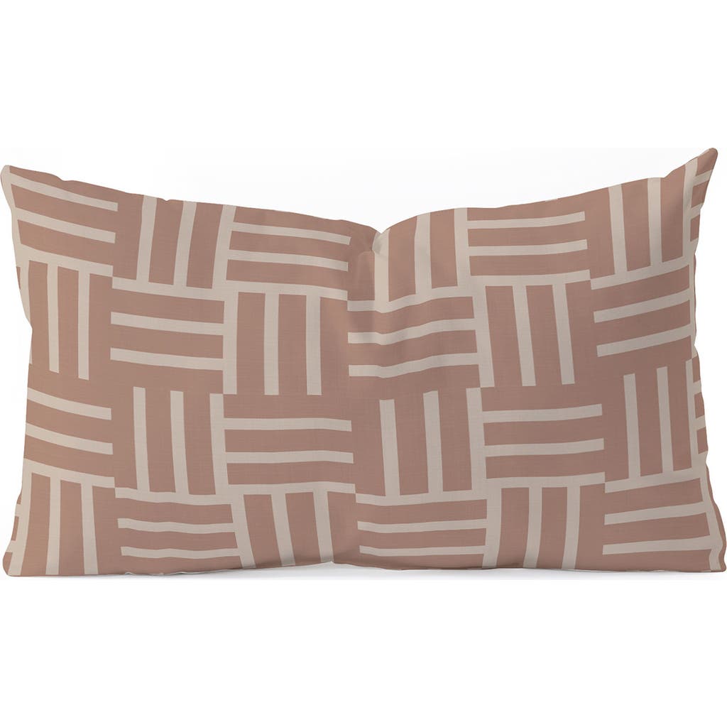 Deny Designs Earthy Mocha Tile Print Oblong Throw Pillow