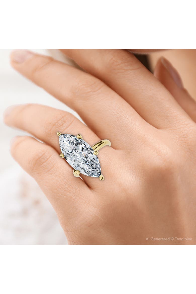 Certified 6Ct Marquise Solitaire Diamond Engagement Ring Lab Grown, Alternate, color, 14k Yellow Gold