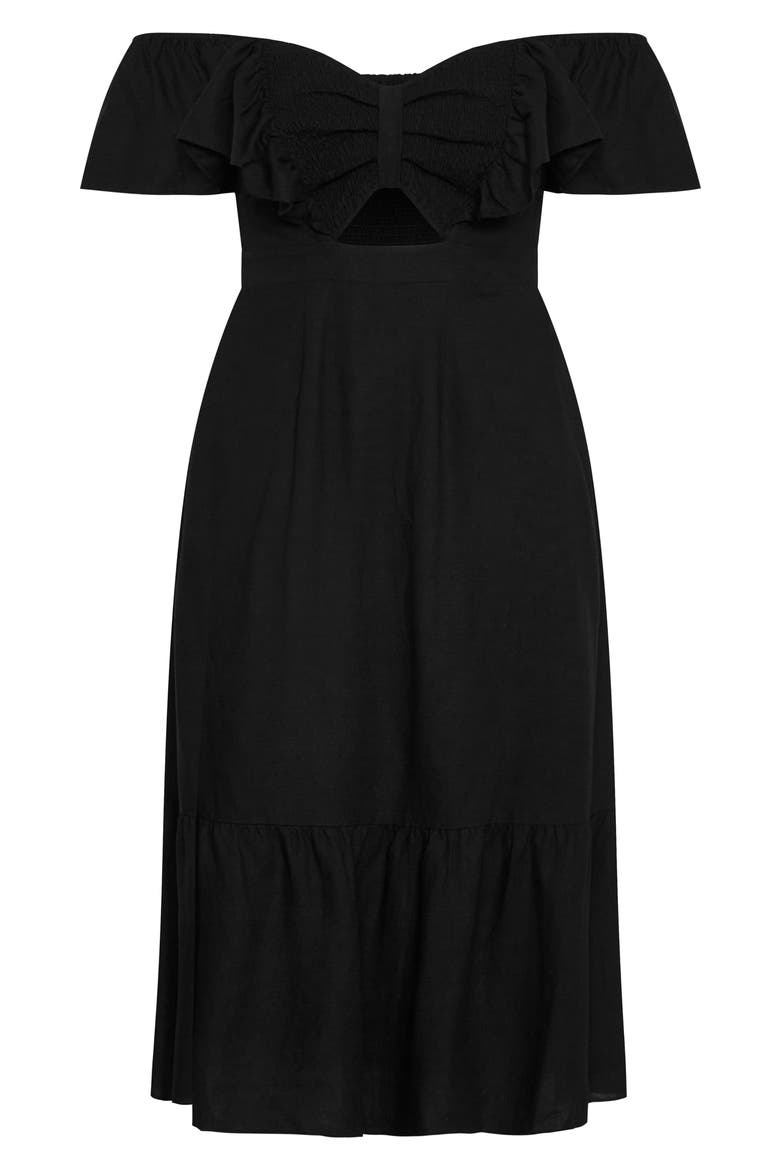 Alora Flutter Sleeve Cutout Maxi Dress, Alternate, color, BLACK