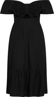 City Chic Alora Flutter Sleeve Cutout Maxi Dress