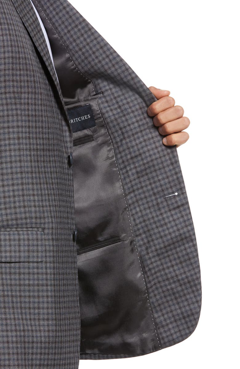 JB Britches Check Wool Sport Coat, Alternate, color, Dark Taupe