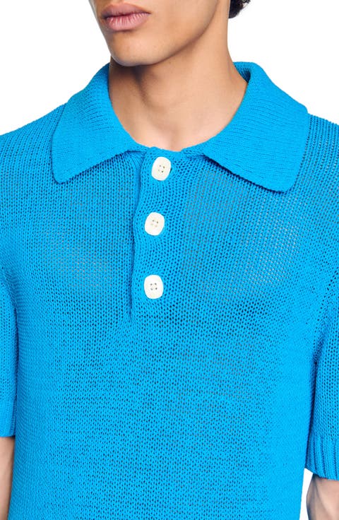 Knit polo shirt