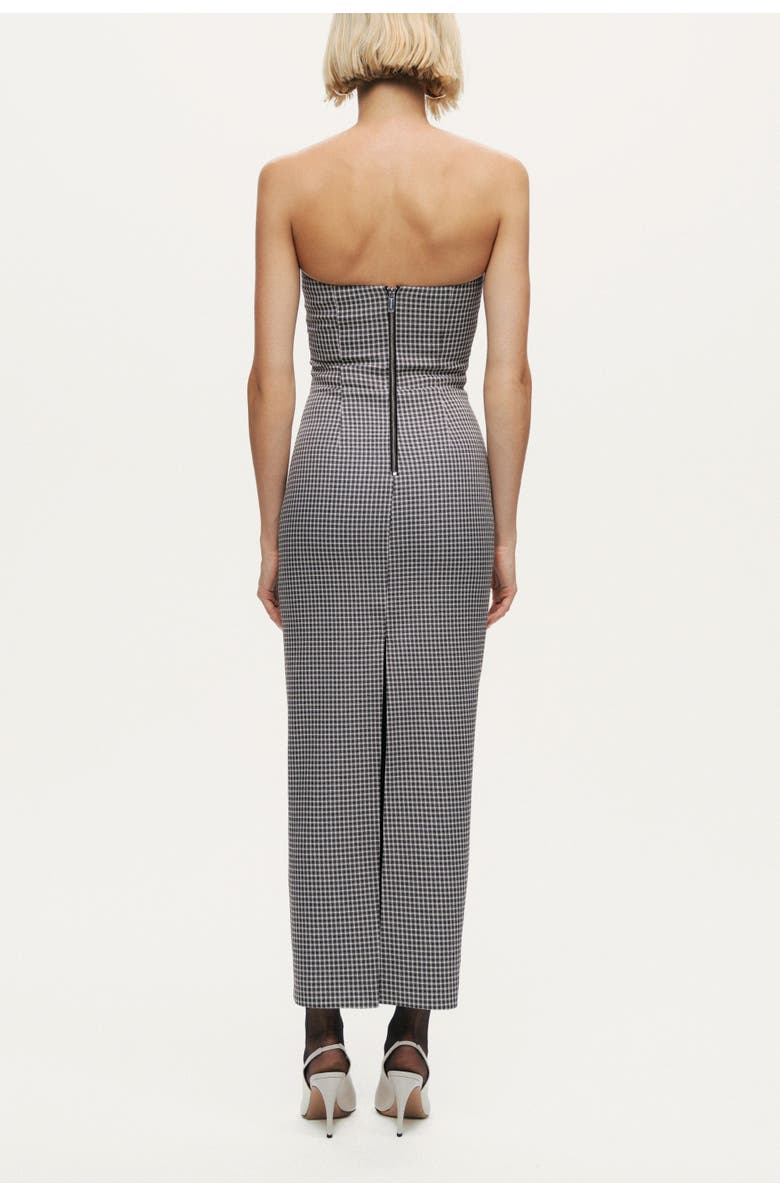 Nocturne Sweetheart Neckline Strapless Checked Midi Dress, Alternate, color, Multi-Colored