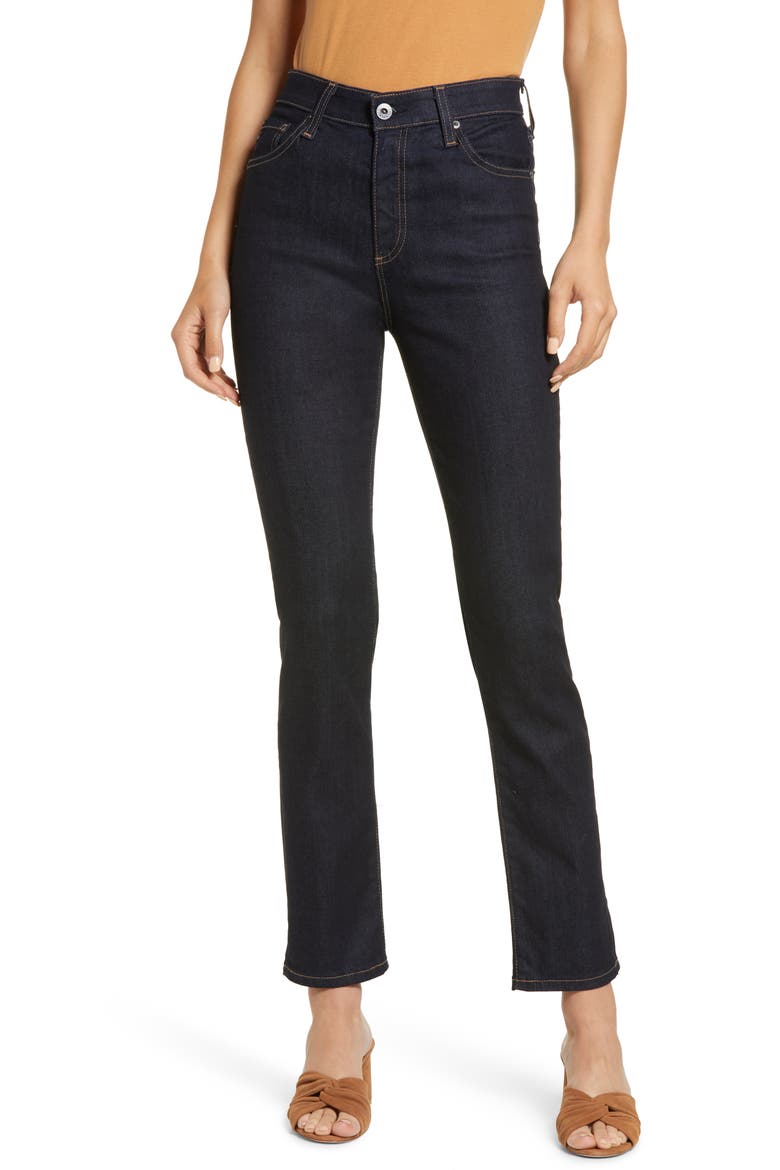 Mari High Waist Ankle Slim Straight Leg Jeans, Main, color, AUTHENTIC