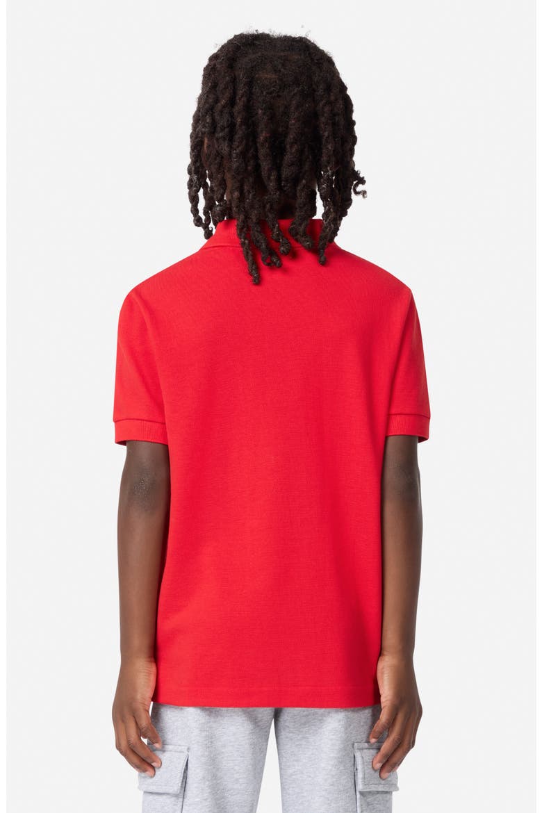 Kids' Solid Cotton Piqué Polo, Alternate, color, LACOSTE ROUGE