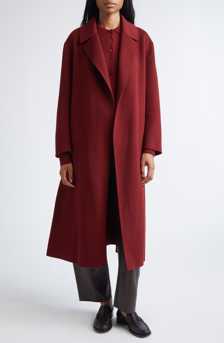 Max Mara Luna Virgin Wool Wrap Coat, Alternate, color, Raspberry